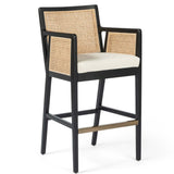 Antonia Cane Bar Stool, Brushed Ebony-Furniture - Chairs-High Fashion Home