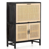 Caprice Bar Cabinet, Black Wash Mango-Furniture - Storage-High Fashion Home