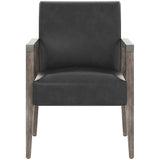 Earl Leather Arm Chair, Brentwood Charcoal-Furniture - Dining-High Fashion Home