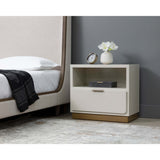 Jenkins Nightstand, High Gloss Cream-Furniture - Bedroom-High Fashion Home