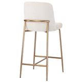 Zeke Counter Stool, Bergen Ivory/Antique Brass-Furniture - Dining-High Fashion Home