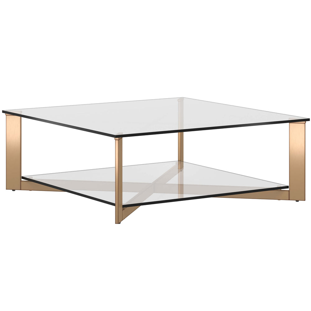 Xavier Square Coffee Table, Antique Brass-Furniture - Accent Tables-High Fashion Home