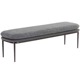 Koffi Bench, Antonio Charcoal/Chacha Grey-Furniture - Benches-High Fashion Home