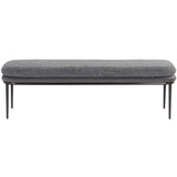 Koffi Bench, Antonio Charcoal/Chacha Grey-Furniture - Benches-High Fashion Home