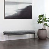 Koffi Bench, Antonio Charcoal/Chacha Grey-Furniture - Benches-High Fashion Home