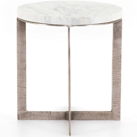 Lennie Round Nightstand, Brushed Nickel-Furniture - Accent Tables-High Fashion Home