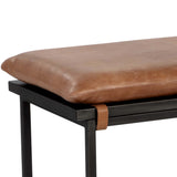 Zancor Leather Bench, Tan-Furniture - Benches-High Fashion Home