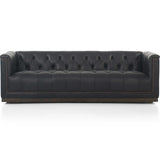 Maxx Leather 86" Sofa, Heirloom Black-Furniture - Sofas-High Fashion Home