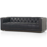Maxx Leather 86" Sofa, Heirloom Black-Furniture - Sofas-High Fashion Home