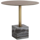 Kata 32" Round Bistro Table, Grey Marble-Furniture - Dining-High Fashion Home