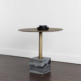 Kata 32" Round Bistro Table, Grey Marble-Furniture - Dining-High Fashion Home