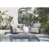 Allariz Outdoor Swivel Chair, Gracebay Light Grey-Furniture - Chairs-High Fashion Home