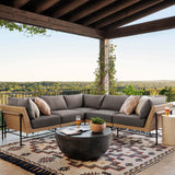 Basil Outdoor Coffee Table, Aged Grey-Furniture - Accent Tables-High Fashion Home