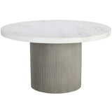 Nicolette 55" Round Dining Table, Light Grey Marble Look-Furniture - Dining-High Fashion Home
