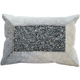Cloud 9 Zilar Beaded Hair on Hide Border Kidney Pillow - Accessories - Pillows