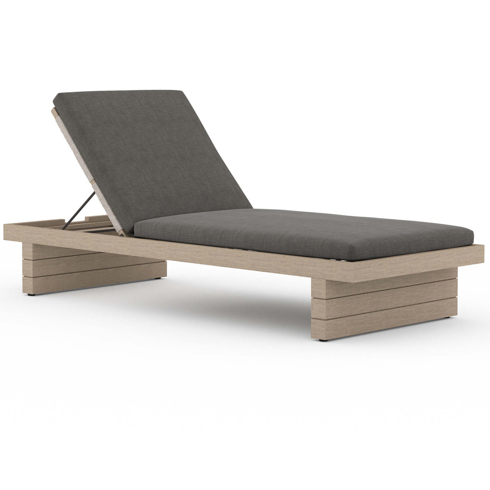 Leroy Outdoor Chaise, Charcoal/Washed Brown-Furniture - Chairs-High Fashion Home