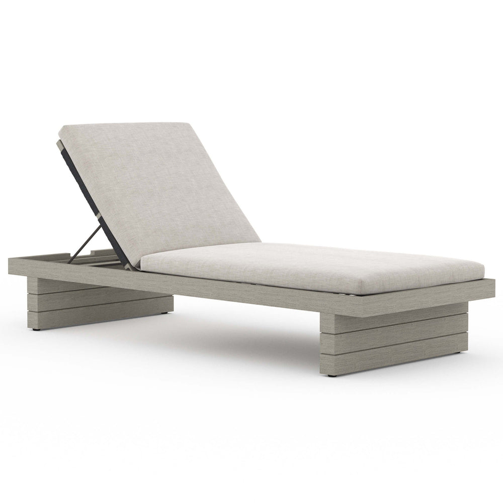 Leroy Outdoor Chaise, Stone Grey/Weathered Grey-Furniture - Chairs-High Fashion Home