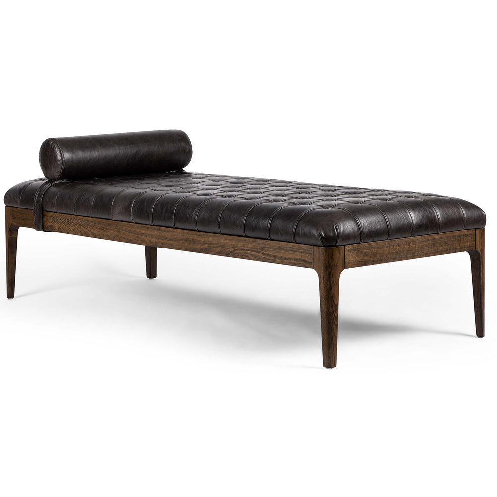 Joanna Leather Bench, Sonoma Black
