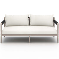 Sherwood 63" Outdoor Sofa, Natural Ivory/Weathered Grey-Furniture - Sofas-High Fashion Home