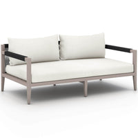 Sherwood 63" Outdoor Sofa, Natural Ivory/Weathered Grey-Furniture - Sofas-High Fashion Home