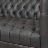 Williams Leather Sofa, Washed Ebony-High Fashion Home