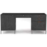 Trey Executive Desk, Black Wash-Furniture - Office-High Fashion Home