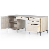 Trey Executive Desk, Dove Poplar-Furniture - Office-High Fashion Home