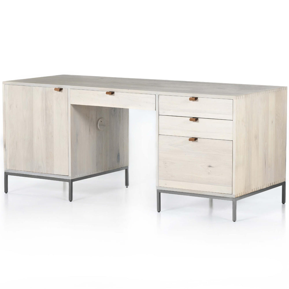 Trey Executive Desk, Dove Poplar-Furniture - Office-High Fashion Home