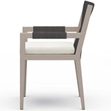 Sherwood Outdoor Dining Arm Chair, Natural Ivory/Weathered Grey-Furniture - Dining-High Fashion Home