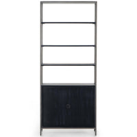 Trey Modular Wide Bookcase, Black Wash-Furniture - Storage-High Fashion Home