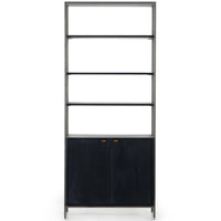 Trey Modular Wide Bookcase, Black Wash-Furniture - Storage-High Fashion Home