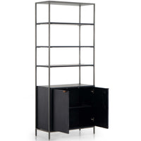 Trey Modular Wide Bookcase, Black Wash-Furniture - Storage-High Fashion Home