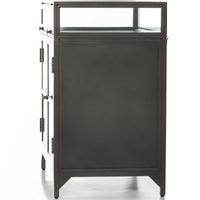 Shadow Box Entry Cabinet, Gunmetal-Furniture - Storage-High Fashion Home