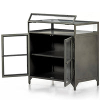 Shadow Box Entry Cabinet, Gunmetal-Furniture - Storage-High Fashion Home