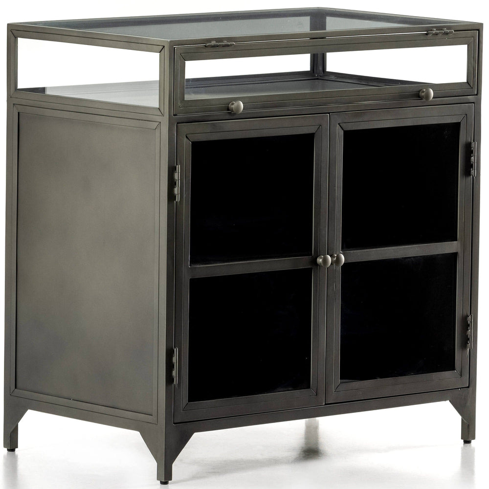 Shadow Box Entry Cabinet, Gunmetal-Furniture - Storage-High Fashion Home