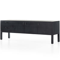 Isador Media Console, Black Wash Poplar-Furniture - Storage-High Fashion Home