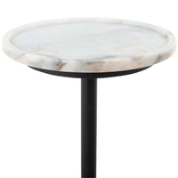 Viola Accent Table, Polished White Marble