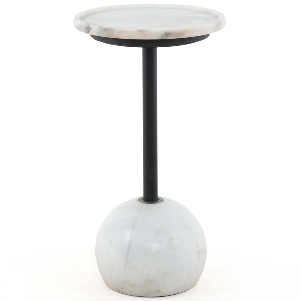 Viola Accent Table, Polished White Marble