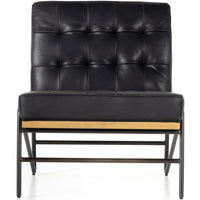 Romy Leather Chair, Harness Black-Furniture - Chairs-High Fashion Home