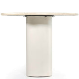 Belle Round Dining Table, Cream Marble-Furniture - Dining-High Fashion Home