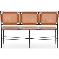 Zeke Leather Bench, Caramel-Furniture - Chairs-High Fashion Home