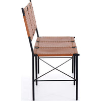 Zeke Leather Bench, Caramel-Furniture - Chairs-High Fashion Home