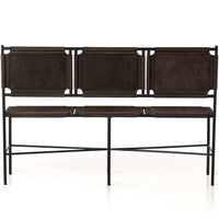 Zeke Leather Accent Bench, Espresso-Furniture - Chairs-High Fashion Home
