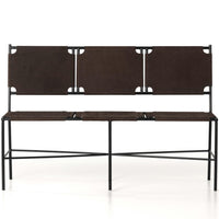 Zeke Leather Accent Bench, Espresso-Furniture - Chairs-High Fashion Home
