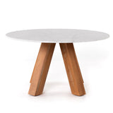 Sanders Outdoor Dining Table, Rough White-Furniture - Dining-High Fashion Home