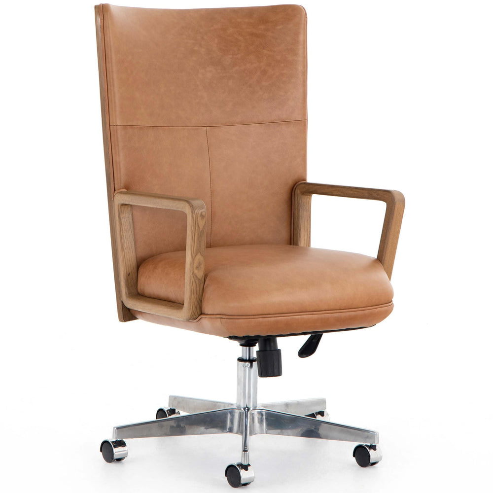 Cohen Leather Desk Chair, Sonoma Butterscotch-Furniture - Office-High Fashion Home