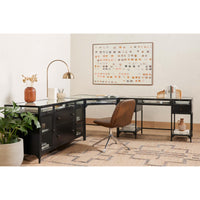Shadow Box Modular Corner Desk, Black-Furniture - Office-High Fashion Home