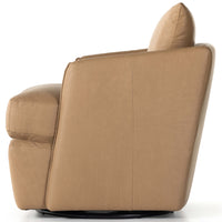 Whittaker Leather Swivel Chair, Nantucket Taupe-Furniture - Chairs-High Fashion Home