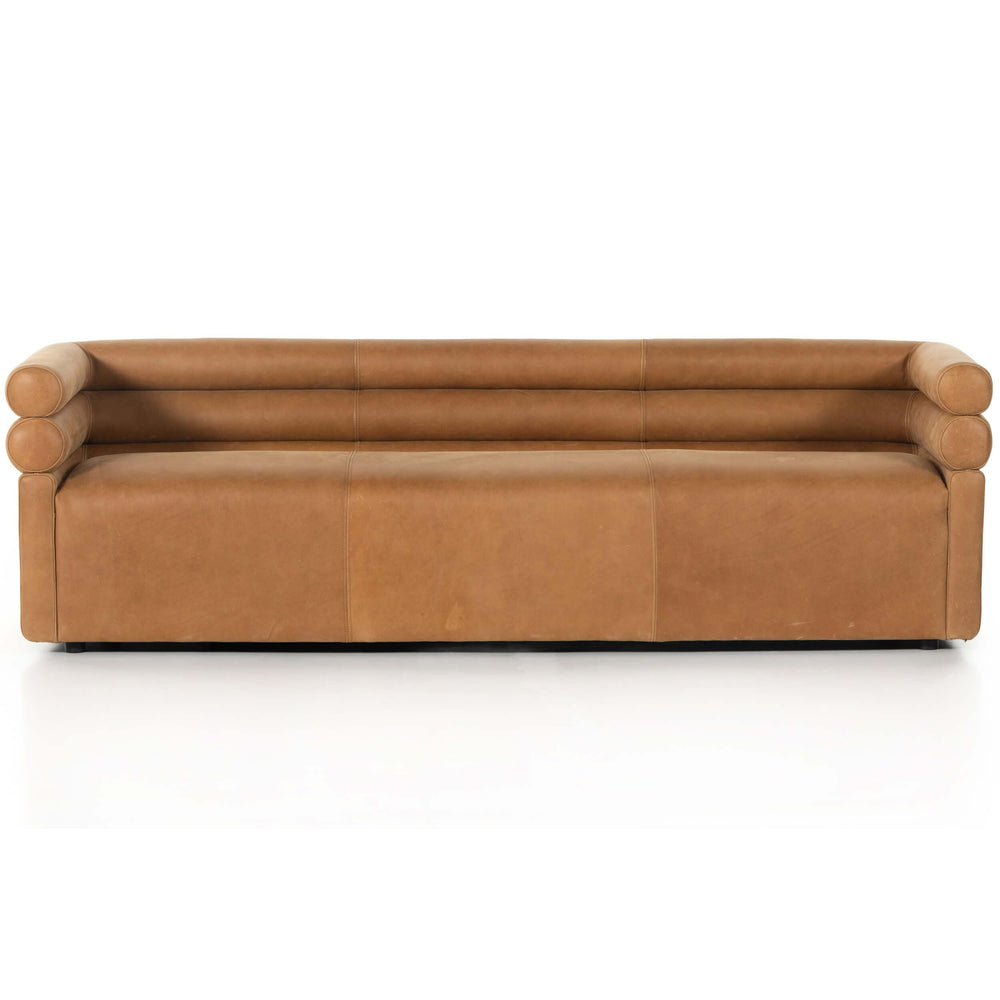 Evie 88" Leather Sofa, Palermo Cognac-Furniture - Sofas-High Fashion Home