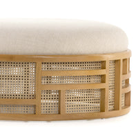June Round Ottoman, Natural Oak-Furniture - Chairs-High Fashion Home